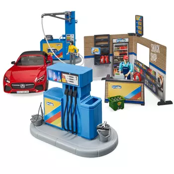 Набор Bruder, Автозаправка с автомойкой