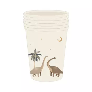 Набор бумажных стаканов Konges Slojd "Birthday Dino", эра динозавров, 8 шт