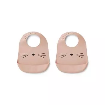 Набор детских нагрудников LIEWOOD "Кот", 2 шт, розовый