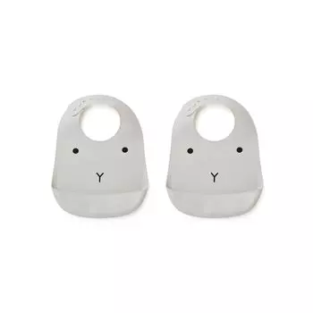 Набор детских нагрудников LIEWOOD "Кролик", 2 шт, серый