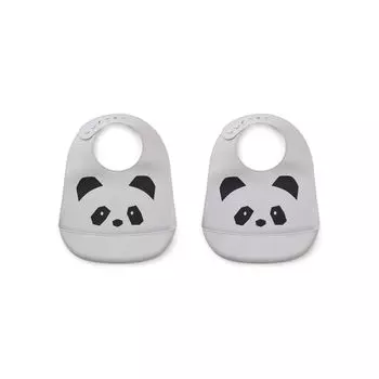 Набор детских нагрудников LIEWOOD "Панда", 2 шт, серый