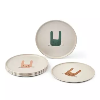 Набор детских тарелок LIEWOOD "Remco Bunny", 6 шт, песочный