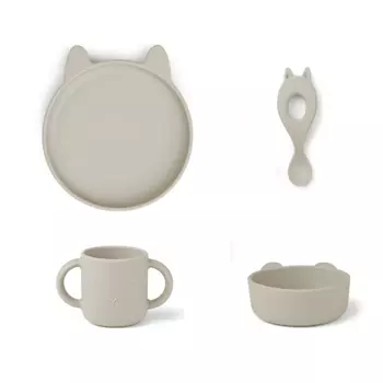 Набор детской посуды LIEWOOD "Кролик", песочный, baby