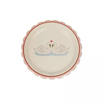 Набор тарелок Konges Slojd "Birthday Swan", танцующие лебеди, 8 шт