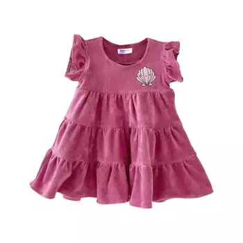 Платье с вышивкой HOLIVIN "Ракушка", фуксия