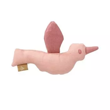 Погремушка Fresk "Весенние птицы", пудрово-малиновая