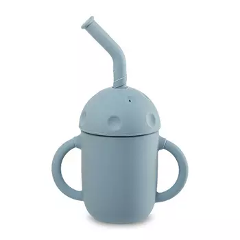 Поильник мини с крышкой и трубочкой LUKNO, туман