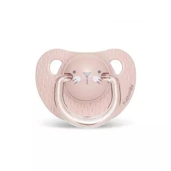 Пустышка Suavinex Hugge Baby "Розовый зайка", анатомическая силиконовая, 18-36 мес