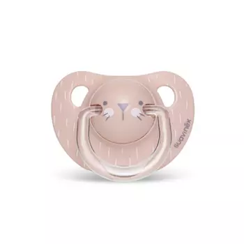 Пустышка Suavinex Hugge Baby "Розовый зайка", анатомическая силиконовая, 6-18 мес