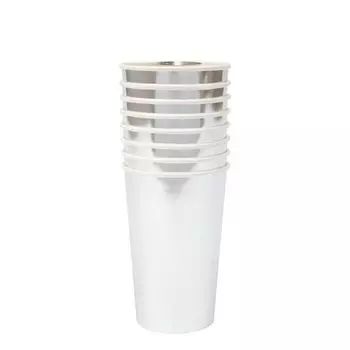 Стаканы серебряные Meri Meri "Basic", высокие, 8 шт