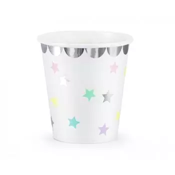 Стаканы со звездами Party Deco "Пастель", 6 шт