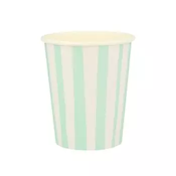 Стаканы в мятную полоску Meri Meri, 8 шт