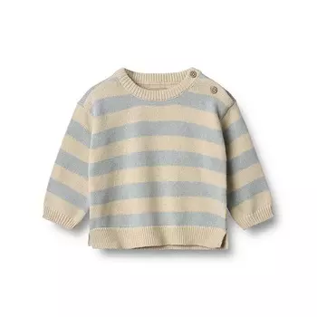 Свитер вязаный Wheat "Morgan Blue Stripe", синие полоски, 2 года
