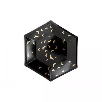 Тарелки черные Party Deco "Летучие мыши", 6 шт