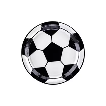 Тарелки Party Deco "Футбол", черно-белые, 6 шт