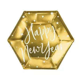 Тарелки Party Deco "Happy New Year", 6 шт