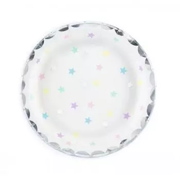 Тарелки со звездами Party Deco "Пастель", 6 шт