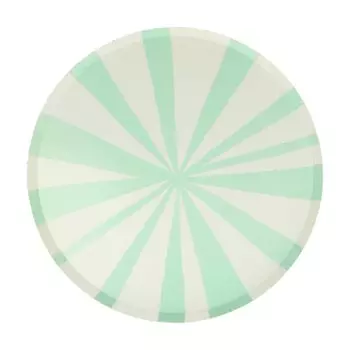 Тарелки в мятную полоску Meri Meri, большие, 8 шт