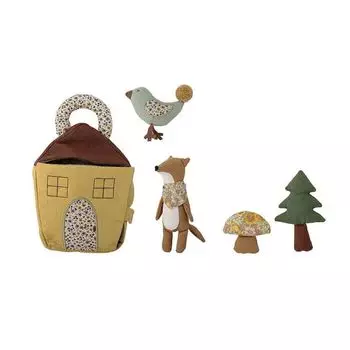Текстильный набор игрушек Bloomingville MINI "Tio", 5 шт, мульти с коричневым