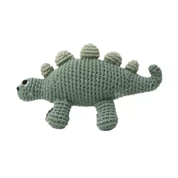 Вязаная погремушка Sebra "Динозавр", зеленый