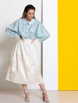 Выкройка: Асимметричная юбка со складками