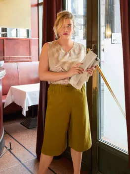 Выкройка: Бермуды на широком поясе