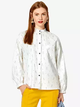 Выкройка: Блузка-рубашка с воротником-стойкой