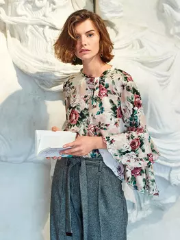 Выкройка: Блузка с эффектными рукавами