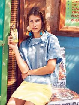 Выкройка: Блузка с цельнокроеными рукавами