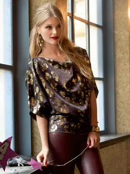 Выкройка: Блузка с цельнокроеными рукавами