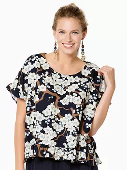 Выкройка: Блузка с круглой горловиной