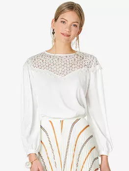 Выкройка: Блузка с кружевной кокеткой