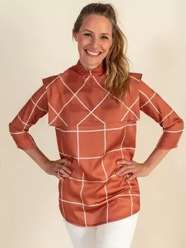 Выкройка: Блузка с квадратной кокеткой