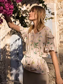 Выкройка: Блузка с оборками на рукавах