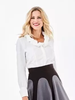 Выкройка: Блузка с пышным воротником