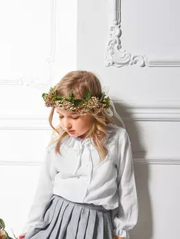 Выкройка: Блузка с пышным воротником для девочки