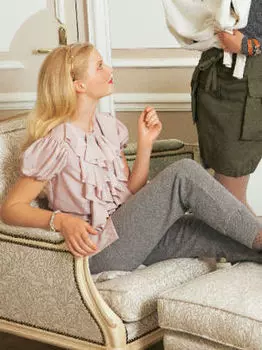 Выкройка: Блузка с пышным жабо