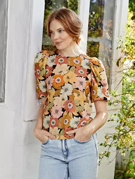 Выкройка: Блузка с пышными рукавами