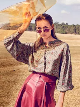 Выкройка: Блузка с пышными рукавами