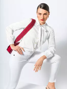 Выкройка: Блузка с узким бантом