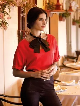 Выкройка: Блузка с V-образным вырезом горловины