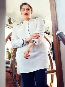 Выкройка: Блузка с воротником-стойкой