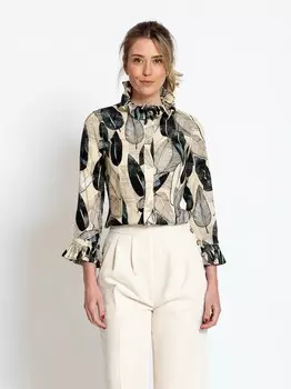 Выкройка: Блузка с воротником-стойкой