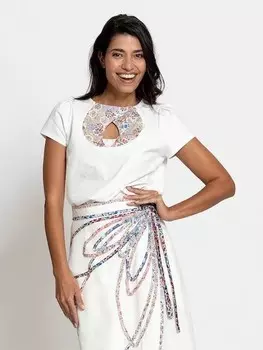 Выкройка: Блузка со вставками у горловины