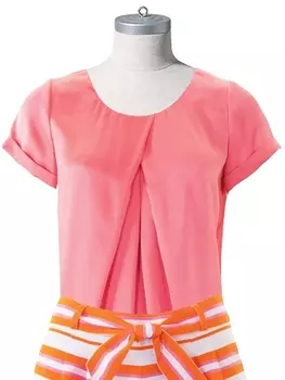 Выкройка: Блузка со встречными складками