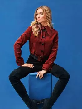 Выкройка: Блузон с завязывающимся воротником-стойкой