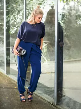 Выкройка: Брюки с глубокой складкой спереди