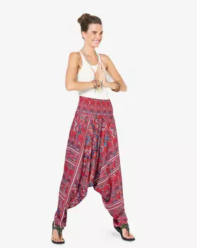 Выкройка: Брюки саруэлы на широком поясе