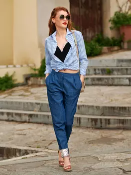 Выкройка: Брюки в джинсовом стиле