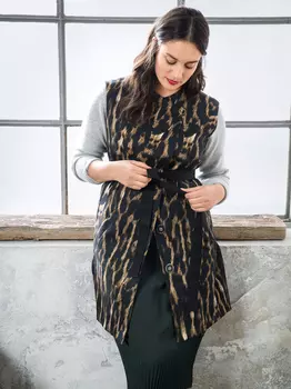 Выкройка: Длинный жилет с поясом